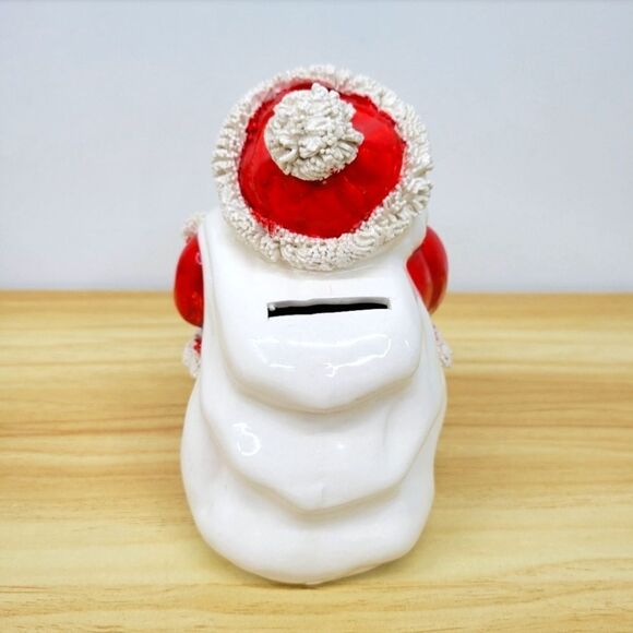 1950's Spaghetti Trim Blue Eyes Santa Claus with Bag of Toys Bank - Picture 4 of 12